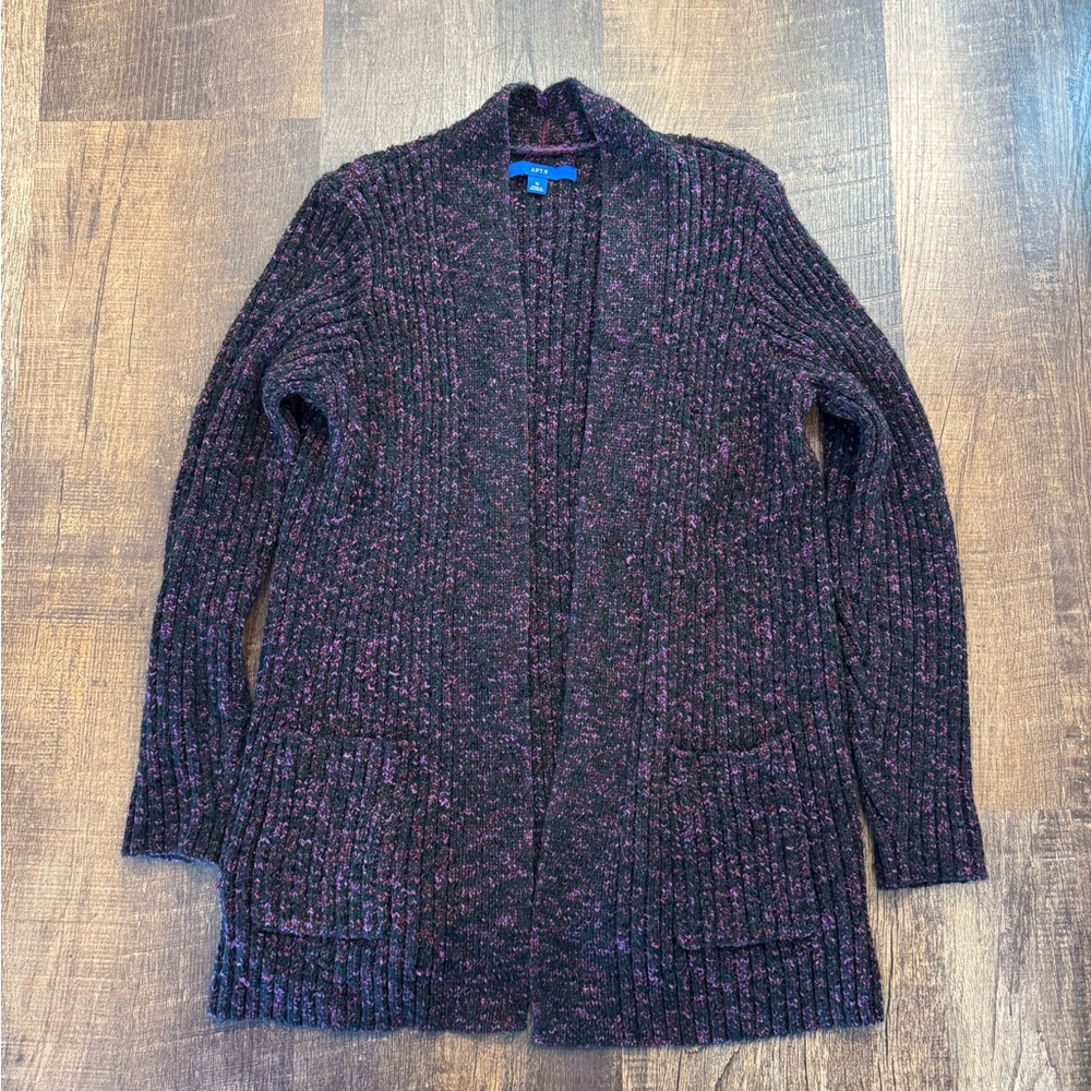 Apt. 9 women’s Black and Purple Cardigan Sweater